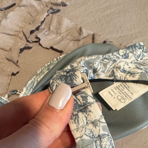 Abercrombie & Fitch Floral Bandeau Bikini Set in Blue and Cream - Picture 10 of 12